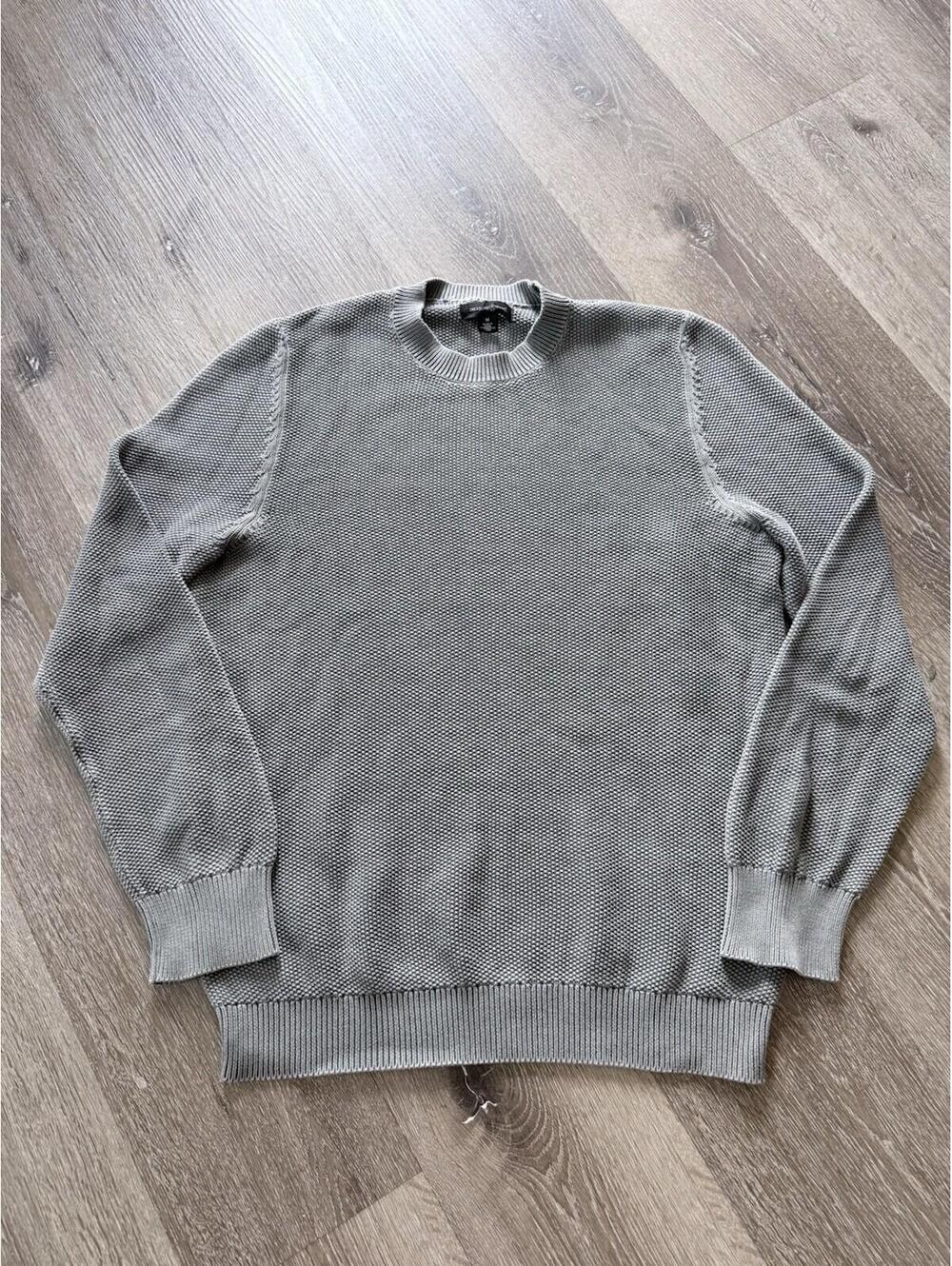 Treasure & Bond Sweater Men’s Med Ribbed Knit Pullover Chunky Kit Cuffed Gray